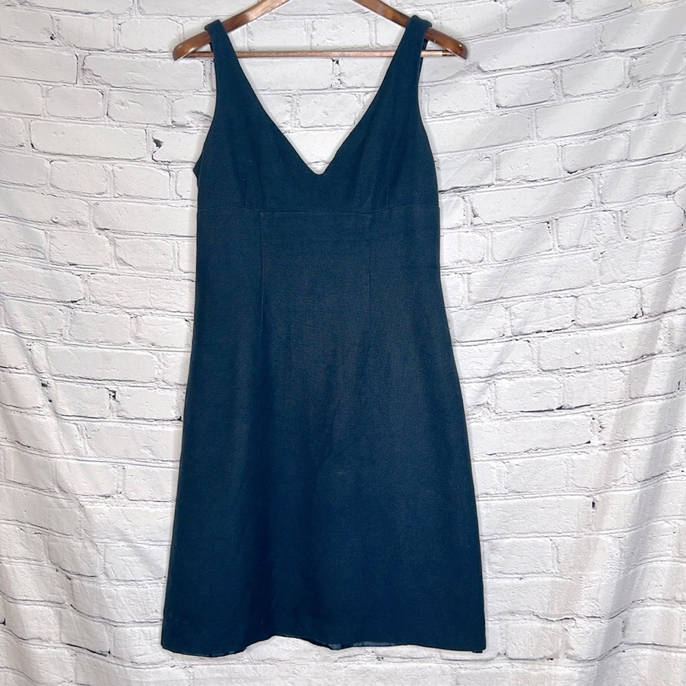 Tommy Bahama Navy Blue Sleeveless Silk Blend Dress Size 6 Excellent Condition